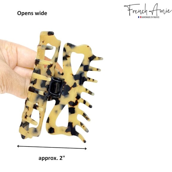 Hair Claw French Handcrafted Cellulose Acetate 3.5-Inch No Slip Grip Womens - Picture 4 of 9